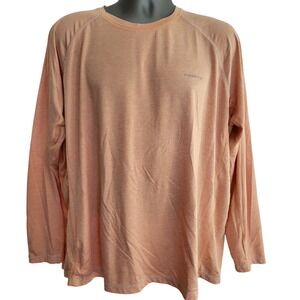Fish Hippie Co T-Shirt Performance Long Sleeve Polyester Stretch Orange‎ Mens L